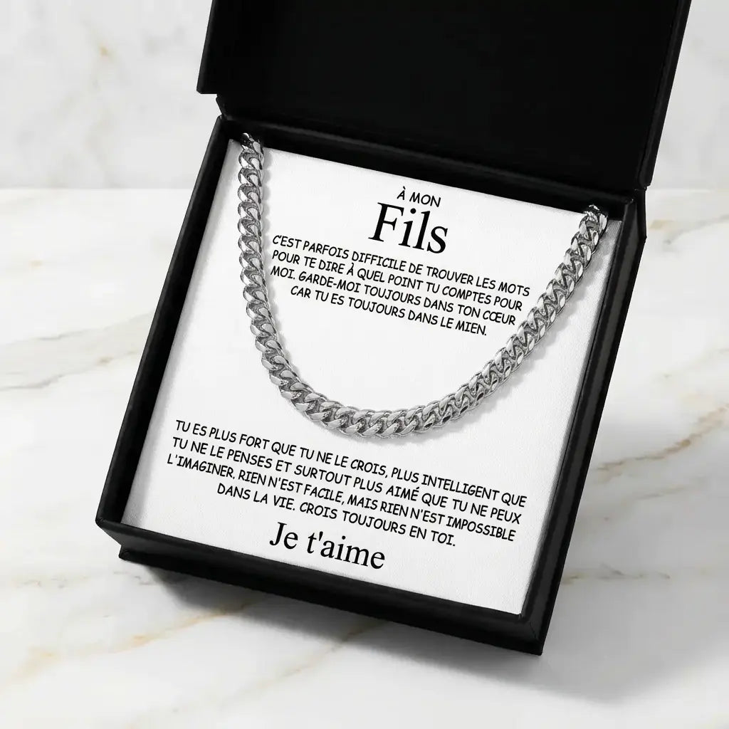 Collier "À mon fils - Je t'aime"