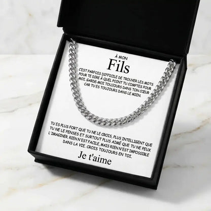 Collier "À mon fils - Je t'aime"