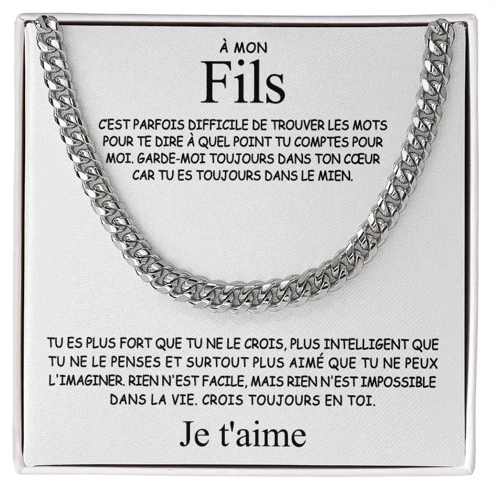 Collier "À mon fils - Je t'aime"