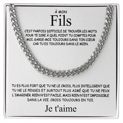 Collier "À mon fils - Je t'aime"