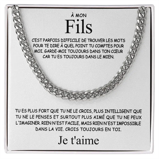 Collier "À mon fils - Je t'aime"